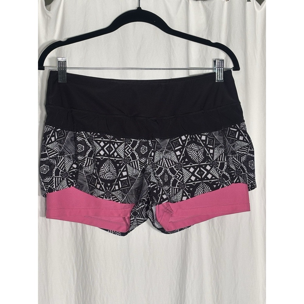 MPG Women's Size Medium Pink Black 2 in 1 Athletic Shorts NN15